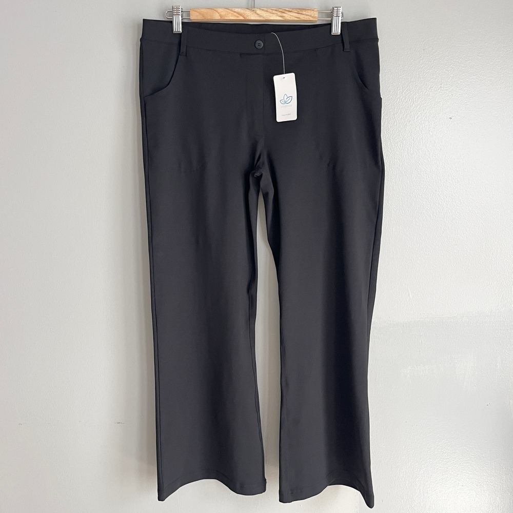 Yogipace Pants Womens XXL Black Stretch Mid Rise Athleisure Workwear NWT‎